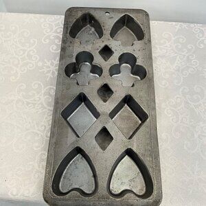Vintage Metal Playing Card Suit Mold Tray
